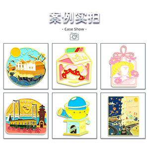 Aimants de Réfrigérateur Magnétiques en Métal Émaillé, Motifs Sites Touristiques Urbains, Objets Culturels Créatifs, Décoration de Porte de Musée - Product Image 1