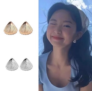 18K Gold Plated Smooth Shell Shape Earrings Fashion 316L <strong>Stainless</strong> <strong>Steel</strong> Shell Stud Earrings for Women <strong>Jewelry</strong> - Product Image 4