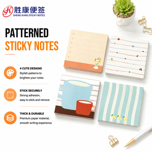 Square Patterned Sticky Notes Memo Pads Custom Logo <b>Notepads</b> for Office Desk Planner Reminder Daily Journal School StationeryUse - Product Image 1