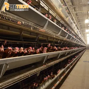 Retech Farming Chicken Battery Cages Egg Layer Automatic Poultry Equipment
