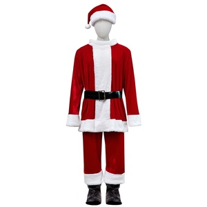 <span class=keywords><strong>Costume</strong></span> <span class=keywords><strong>de</strong></span> Noël pour homme <span class=keywords><strong>adulte</strong></span>, cosplay Père Noël, ensemble 7 pièces, polyester, veste, pantalon, chapeau, gants, ceinture, barbe, pour fête - Product Image 6