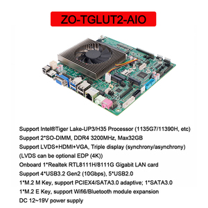 Zeroone OEM 11th Mini ITX placa base todo en uno <span class=keywords><strong>I5</strong></span> <span class=keywords><strong>1135G7</strong></span> <span class=keywords><strong>e</strong></span> I7 11390H 2x DDR4 Industrial 4 USB 3,2 Intel Chipset para escritorio - Product Image 5