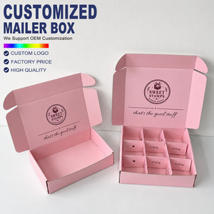 Großhandel Bedruckte LOGO-Versandtaschen Faltbare Geschenkpapierbox Karton-Versandverpackung Wellpappe-Versandboxen mit Einlage - Product Image 1