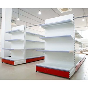 Siêu thị nhiệm vụ ánh sáng phong cách và vật liệu kim loại cửa hàng phù hợp double side Gondola kim loại siêu thị kệ - Product Image 2