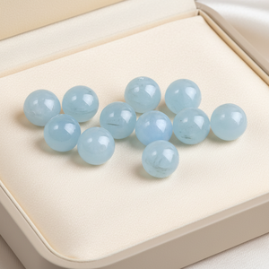Cabochon di <span class=keywords><strong>Acquamarina</strong></span> Naturale su Misura, Colore Blu, Pietra Portafortuna per Creazione di Gioielli, Gemma Naturale Sfusa - Product Image 1