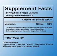 Capsules de complexe de magnésium 90 unités Glycinate Citrate Malate Oxyde 12 en 1 Soutien pour un sommeil réparateur Marque privée OEM