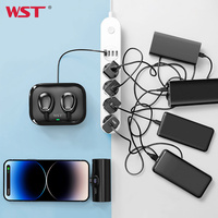 WST Mobiele Voeding Mini station d'accueil à affichage numérique 5000mAh PD 20W batterie externe à charge rapide avec conception de prise et de queue
