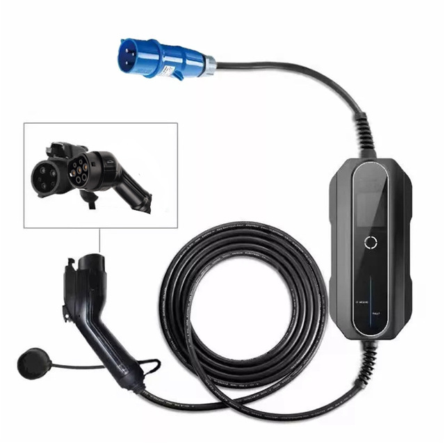Portable EV Charger 7KW Type 1 to CEE Plug Electric Car EV Charging Level 2 Evse Controller  Evse 32A