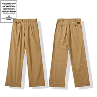 Pantalon Cargo Décontracté pour Homme, Basique, en Sergé HBT à Motif Chevrons, Taille Haute, avec Fermeture Éclair et Boutons sur le Devant, Fournisseur Populaire