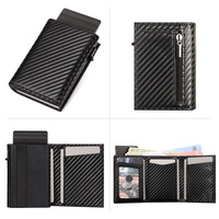 Dompet Lipat Tiga Kulit Asli Pria Tipis Anti-RFID Anti-maling Pendek Ultra-tipis dan Sederhana