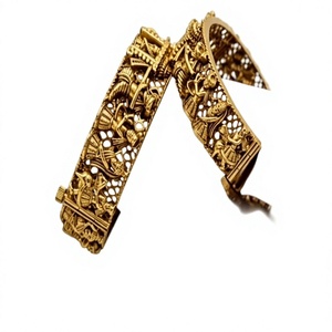 Glamorous Premium Quality Gold Plated Vintage <b>Bangle</b> Bracelets <b>Set</b> For Women Wedding Alloy Jewelry - Product Image 2
