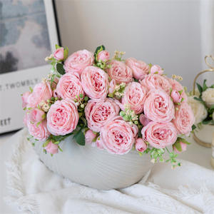 Fleur artificielle de pivoine de printemps à 5 têtes, pivoine occidentale, rose pivoine, pour décoration intérieure, salle de mariage, bouquet à main - Product Image 2