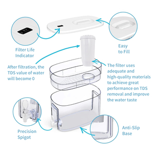 Distributeur de filtre amovible, purificateur d'eau écologique, carafe à eau avec affichage numérique, bouilloire filtrante certifiée NSF, <span class=keywords><strong>ioniseur</strong></span> de cuisine - Product Image 3