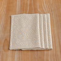 Set de table carré en coton et lin à imprimé marguerite personnalisé, double couche, motif floral, 30x30cm, pour salle à manger