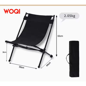 Silla Plegable Woqi 60x60x66cm de Aluminio y Tela Oxford para Exteriores, Camping y Jardín, Color Negro - Product Image 3