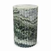 Table d'appoint cylindrique de luxe en marbre, ornement, support de fleurs pour entrée, socle en pierre, colonne, base moderne, écologique
