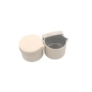 Custom Beige White Small Empty Metal Jars 1oz Spout Candle Tins with Lid