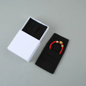 Leather Jewelry <b>Box</b> Set With Snap Button Closure Rectangle Shape <b>Plain</b> Design For Jewellery Storage - Product Image 3