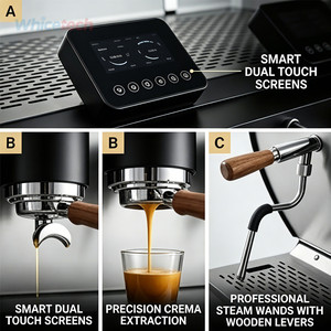 เครื่องชงกาแฟเอสเพรสโซ 3400W รุ่น WH-82S สำหรับใช้ในเชิงพาณิชย์ อุปกรณ์ครัว CM08A012M1H เครื่องชงกาแฟเอสเพรสโซแบบกึ่งอัตโนมัติ C - Product Image 1