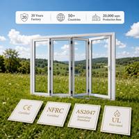 Fenêtre accordéon pliante en aluminium à rupture de pont thermique JUNYAO Factory NFRC AS2047 CE, résistante aux ouragans, double vitrage, OEM pour villa