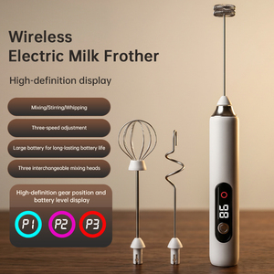 Mousseur à <span class=keywords><strong>lait</strong></span> électrique portable OEM ODM rechargeable par USB, 3 vitesses, qualité alimentaire, pour Latte et Cappuccino, avec logo personnalisé - Product Image 2