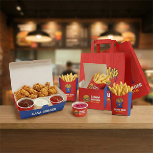 Caja de Papel para Hamburguesas de Grado Alimenticio a Precio de Fábrica, Envase para Comida Rápida para Llevar, Pollo Frito - Product Image 5