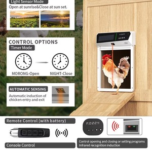 Puerta Automática <span class=keywords><strong>para</strong></span> Gallinero con Sensor Infrarrojo Solar y Protección Antipinzamiento, Cerradura Enrollable con Carga Solar y Control por Aplicación - Product Image 3