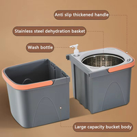 Serpillère Rotative Magique et Efficace à Essorage Centrifuge 360 pour Nettoyage de Sols, en Microfibre, avec Seau et Essoreuse