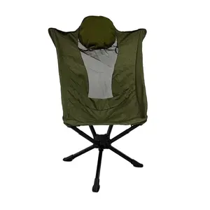하이 퀄리티 하이 백 알루미늄 합금 의자 야외 캠핑 회전 당신의 다음 모험을위한 베개가있는 접이식 의자