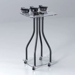 Qumeng New Deign Salon Furniture Bandeja acrílica para peluquería Multifuncional con tazón de tinte Carro de salón de belleza - Product Image 4