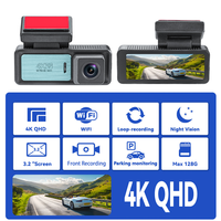 Caméra embarquée 4K universelle pour voiture avec moniteur de stationnement 24H, contrôle WIFI via application, vision nocturne WDR et enregistreur DVR