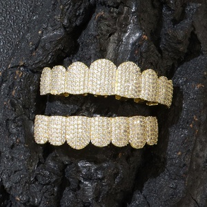 Bijoux de corps Hip-Hop en zirconium plaqué or à huit dents, style électrolytique, tendance, populaire pour Halloween, vente transfrontalière - Product Image 1