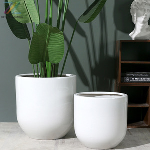 <span class=keywords><strong>Vaso</strong></span> per Fiori in Fibra di Vetro a Righe Ecologico, Vasi FRP per Interni ed Esterni, Grande <span class=keywords><strong>Vaso</strong></span> Decorativo Bianco Moderno per Giardino - Product Image 1