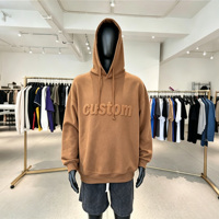 Sweat à capuche unisexe en coton épais de qualité supérieure, imprimé en relief, coupe oversize, couleur unie, décontracté, personnalisable, de luxe, vente en gros