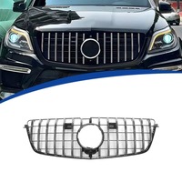 Rejilla Delantera Superior Estilo GT Deportivo, Rejilla de Malla ABS Brillante para Mercedes Benz X166 GL500 GL550 GL63 Años 2013 2014 2015 Versión Alta