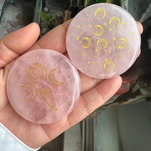 Círculo de Cuarzo Rosa de 5.5cm con Impresión de Imagen, Piedras Curativas, Artesanía en Cristal, Regalos Únicos - Product Image 6