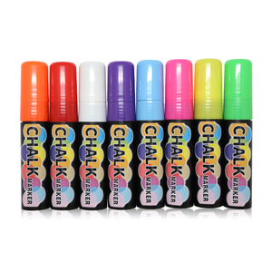 Rotuladores de pizarra líquida de 15mm, marcador de <span class=keywords><strong>pintura</strong></span> seca de <span class=keywords><strong>tiza</strong></span> de 8 colores con punta de pincel plano para escribir superficie de vidrio metálico, nuevo diseño - Product Image 2