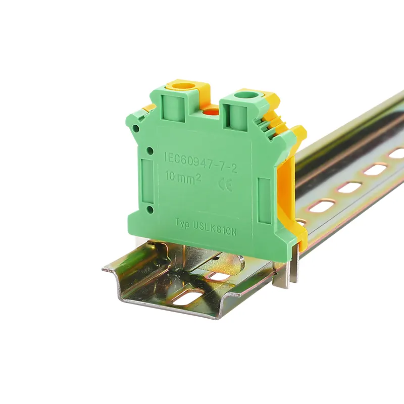 USLKG 10N Din Rail UK Earthing Terminal Block Phoenix Terminal Contact