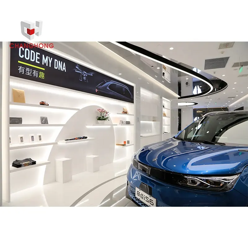 Otomobil 4s mağaza mobilya vitrin araba ve oto yedek parçaları Showroom otomobil imtiyaz mağazası iç tasarım