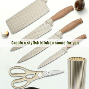 Lot d'outils de cuisine en acier inoxydable 6 pièces tranchants et antiadhésifs en Damas - Product Image 4