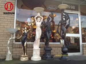 정원 장식 대형 금속 청동 이집트 파라오 동상 공예 청동 그림 동상 램프 - Product Image 6