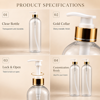 Bouteille Pompe Vide Transparente en PET de 1000 ml, Contenant en Plastique Rechargeable pour Gel Douche, Après-Shampoing, Soins Capillaires, Emballage Cosmétique de Salle de Bain