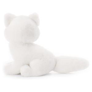 Peluche de zorro ártico curioso hecho a mano, suave y esponjoso, con cola, de 5.1 pulgadas, compañero de abrazos, adorable zorro blanco de piel. - Product Image 4