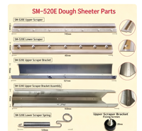 Lames supérieures et inférieures de rechange SM 520E pour dérouleuse à pâte commerciale, accessoires pour machine à presser la pâte