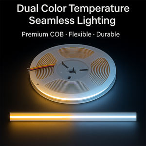 Uniforme sin puntos tipo presa DC 24V sin parpadeo regulable sintonizable blanco 2700K 6500K iluminación de gabinete CCT COB tira de luz LED - Product Image 3