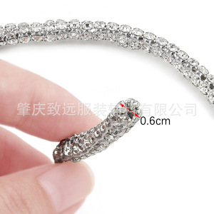 Cordón de diamantes de imitación de 3 mm y 4 filas, cuerda blanca y negra con engaste de garra, accesorios de joyería DIY para ropa, zapatos y bolsos - Product Image 4