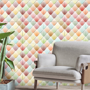 Papel pintado adhesivo de panel de pared de espuma PE 3D Floral moderno para decoración de interiores <span class=keywords><strong>Bebes</strong></span> Alfombras Papel de pared - Product Image 2