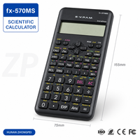 Calculatrice scientifique numérique multifonctionnelle FX-570MS 2e édition, alimentation par piles, en plastique, pour l'école et le bureau