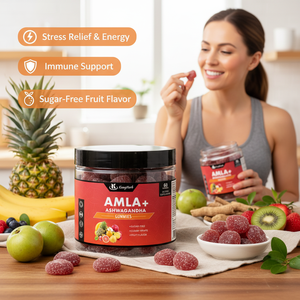 Gomitas de Ashwagandha y Fruta de <span class=keywords><strong>Amla</strong></span> Kangherb, Suplemento Dietético Herbal para el Apoyo Inmunológico y el Crecimiento del Cabello, Uso en Adultos - Product Image 6