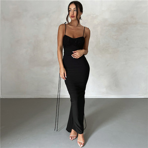 Nuovo abbigliamento estivo da <span class=keywords><strong>donna</strong></span> con bretelle alla moda Sexy a schiena bassa Slim Fit vestito temperamento - Product Image 3